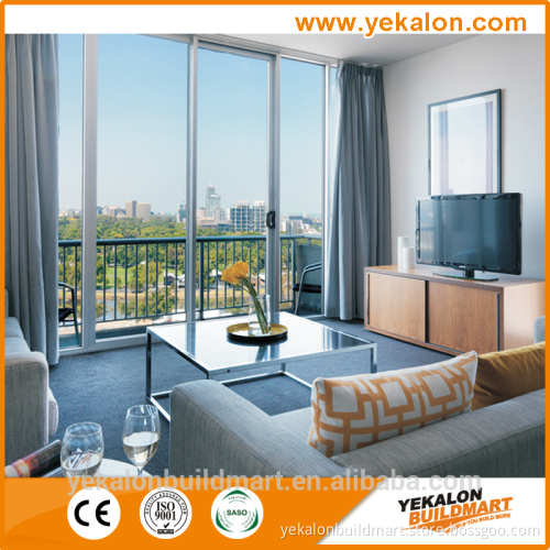 2015 the latest design sliding alunimum landing interior glass doors